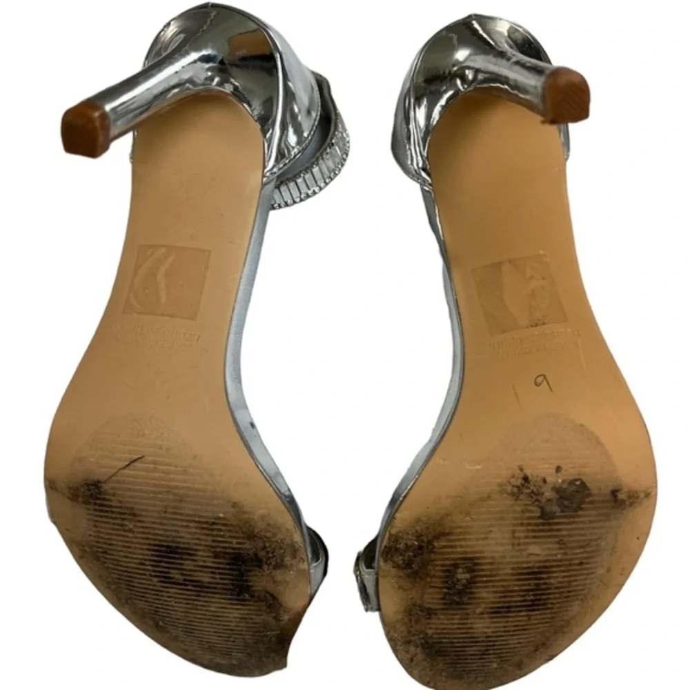 Forever 21 Women’s‎ Size 9 Silver Open Toe Ankle Strap 4